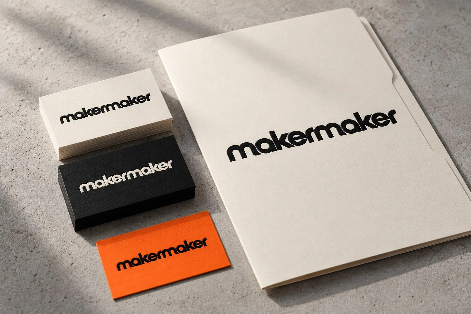 AI-generated concept mockup: makermaker / In good company
